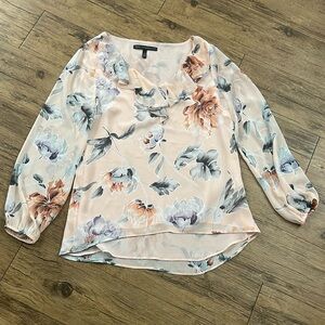 Light Pink long sleeve floral print blouse